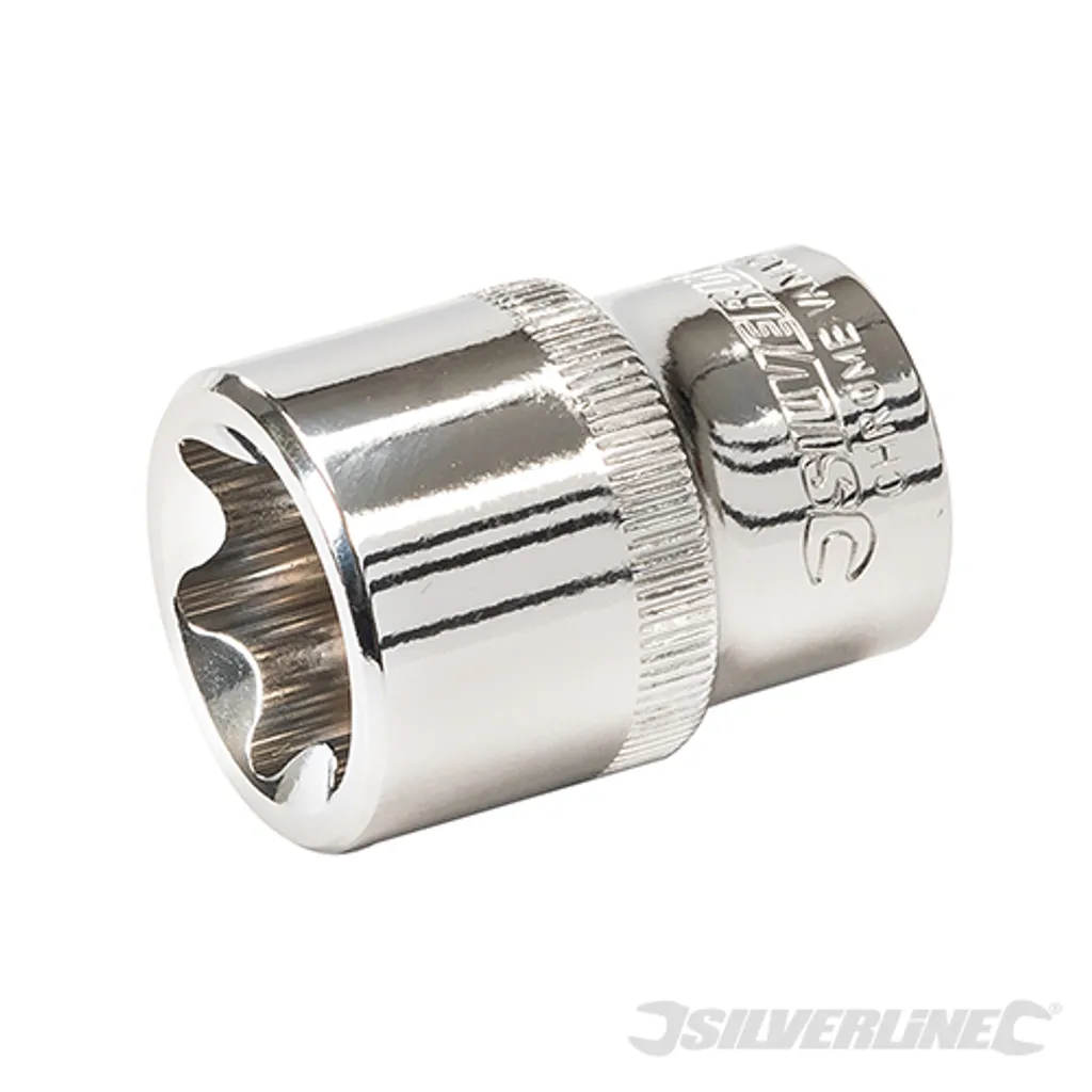 Silverline Jeu de douilles E-Torx E4 à E24 en Chrome Vanadium 14 pièces - 2