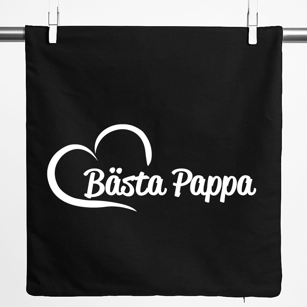 Huuraa Kissenbezug Bästa Pappa Hjärta 40x40cm Black Baumwolle Dekokissenbezug Geschenkidee