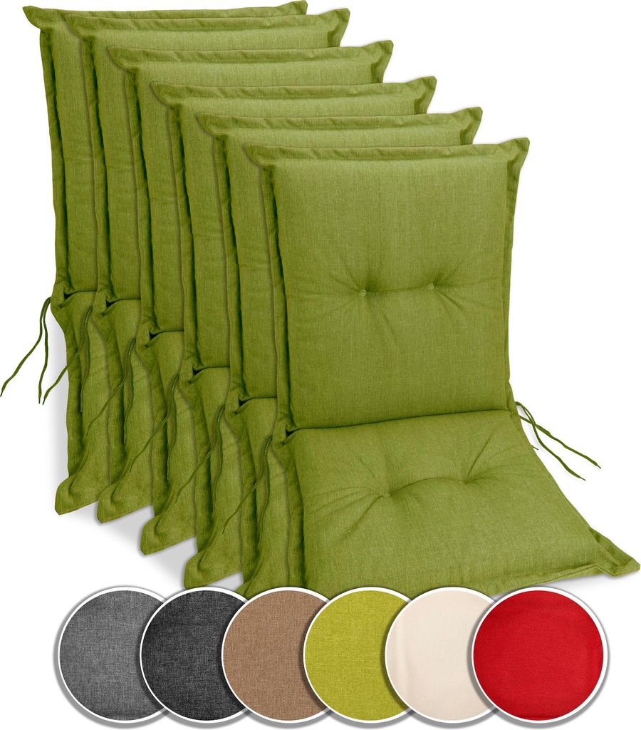 sunnypillow 6 Stück Gartenstuhlauflagen Niedriglehner 100 x Produktbild 