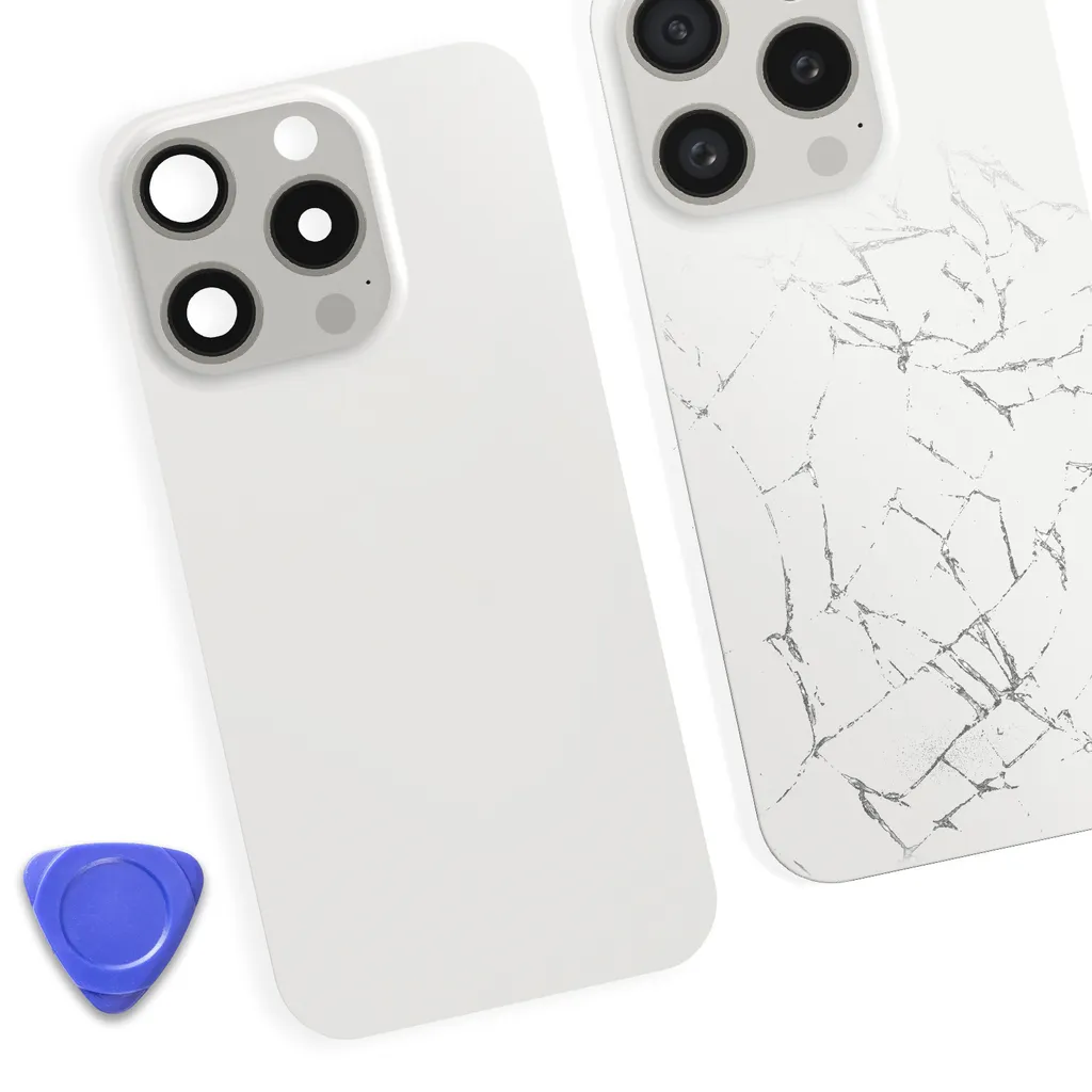 Verre de Remplacement iPhone 15 Pro Blanc avec Technologie MagSafe