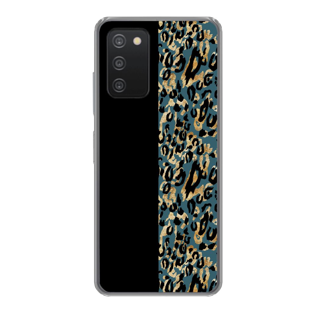 MuchoWow Handyhülle Schutzhülle Hülle für Samsung galaxy a73 Pantherdruck - Gold - Pelz Silikon Softcase Handy Hülle - Handyhülle