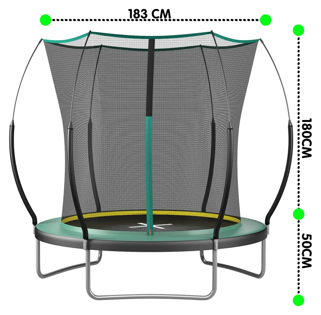Petit trampoline de jardin 183 cm idéal pour extérieur et jeux d'enfants
