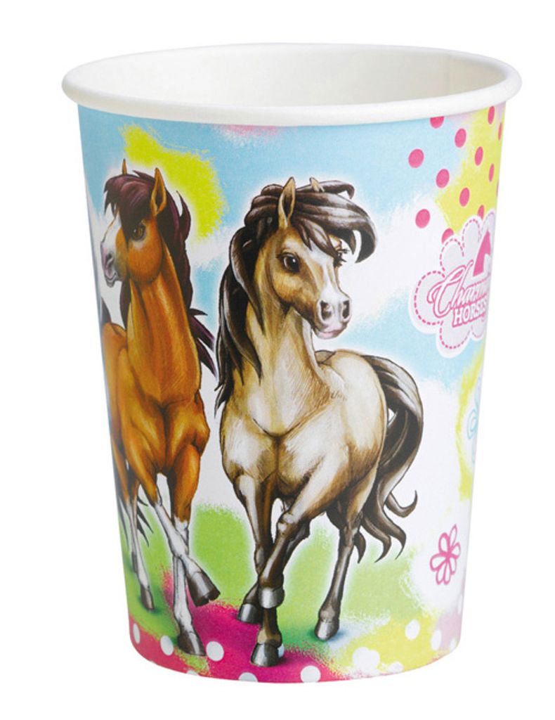 8 Trink Becher Pferde Traum für Kinder-Geburtstag Produktbild 
