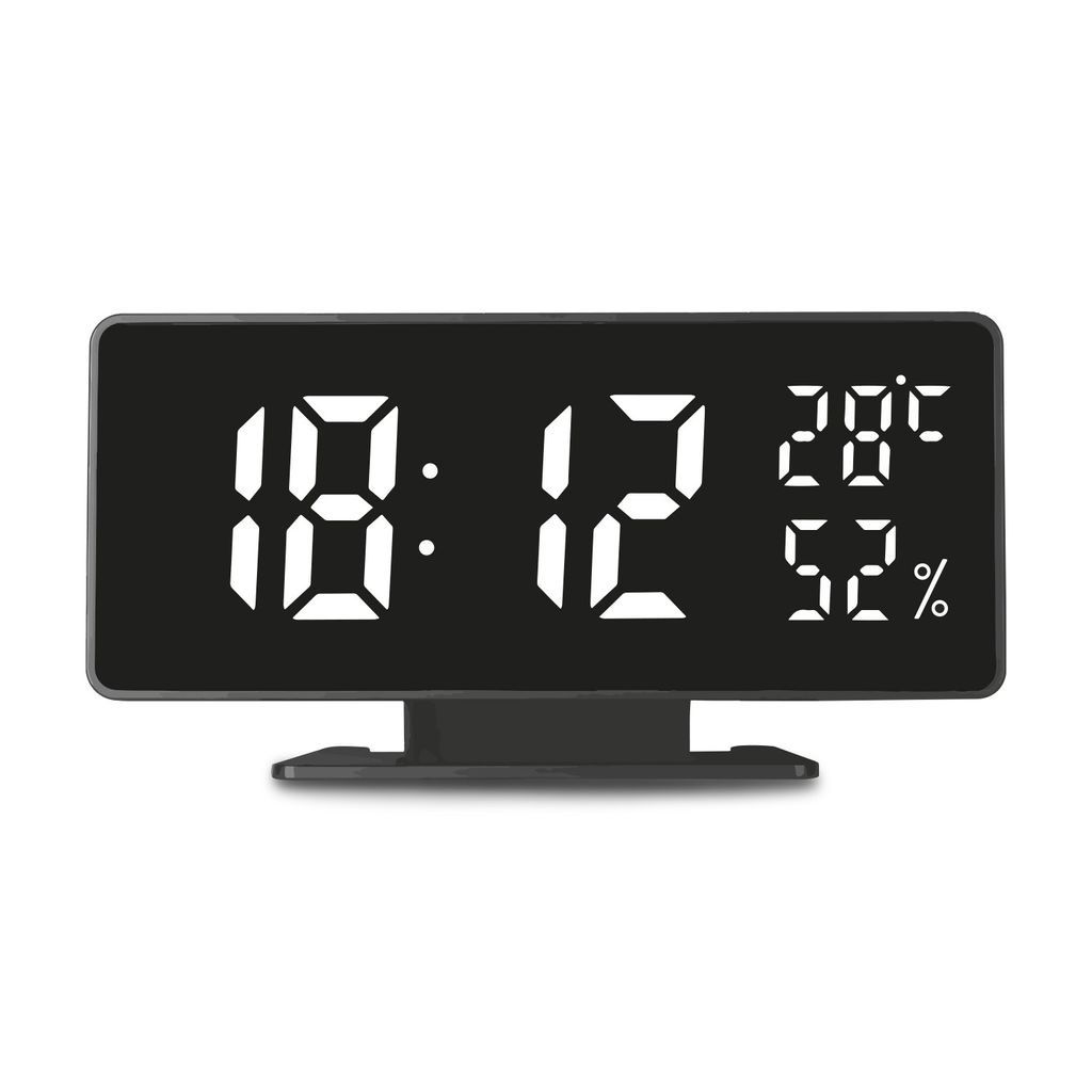 Uhr mit Alarm und Thermometer GreenBlue GB395 Hygrometer Schwarz