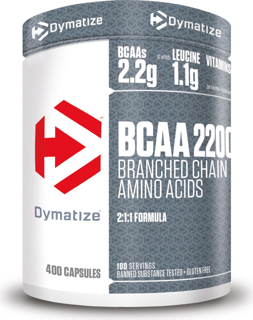 DYMATIZE BCAA 2200 Kapseln Essentielle Aminosäuren L-Leucin L-Valin 400 Stück