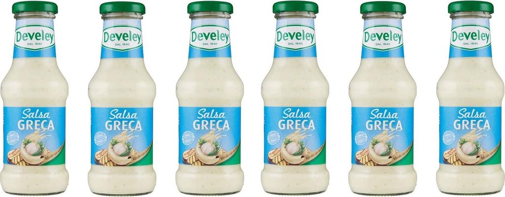 6x Develey Salsa Greca Griechische Soße Glutenfrei würzsauce Tafelsauce Sauce Ideal zu Gemüse Glasflasche 250ml