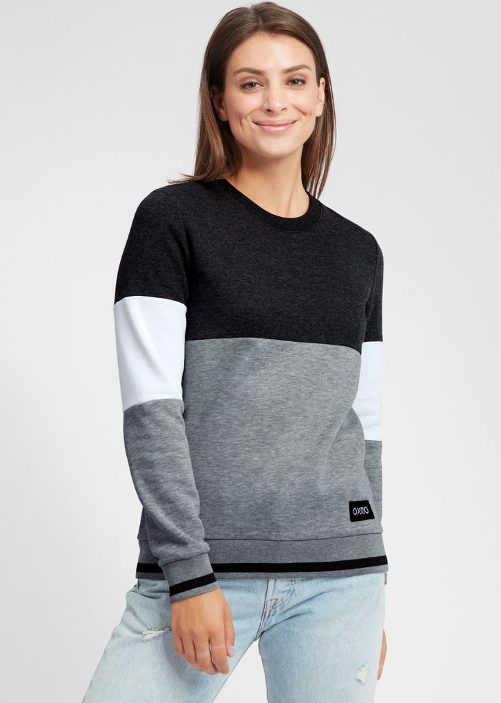 OXMO OXOmaya Damen Sweatshirt Pullover Sweater mit Rundhalsausschnitt