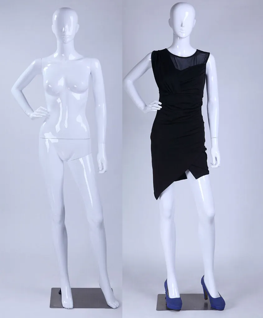 Mannequin de vitrine femme articulé blanc laqué brillant Eurotondisplay