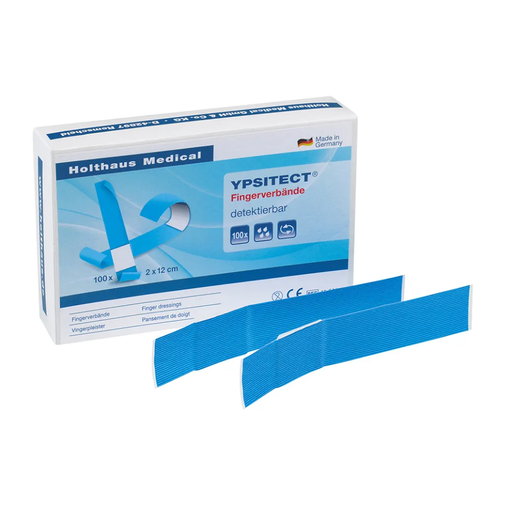 Pansement doigt bleu YPSITECT 40602 anti-décollement 2x12 cm 100 unités