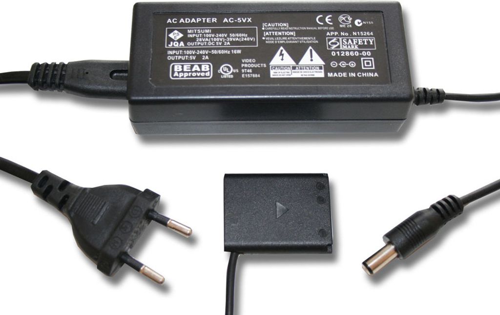 vhbw Netzteil kompatibel mit Fujifilm Instax 90 Mini Neo Classic Kamera + DC Kuppler (Ersatz für Fujifilm), 2m