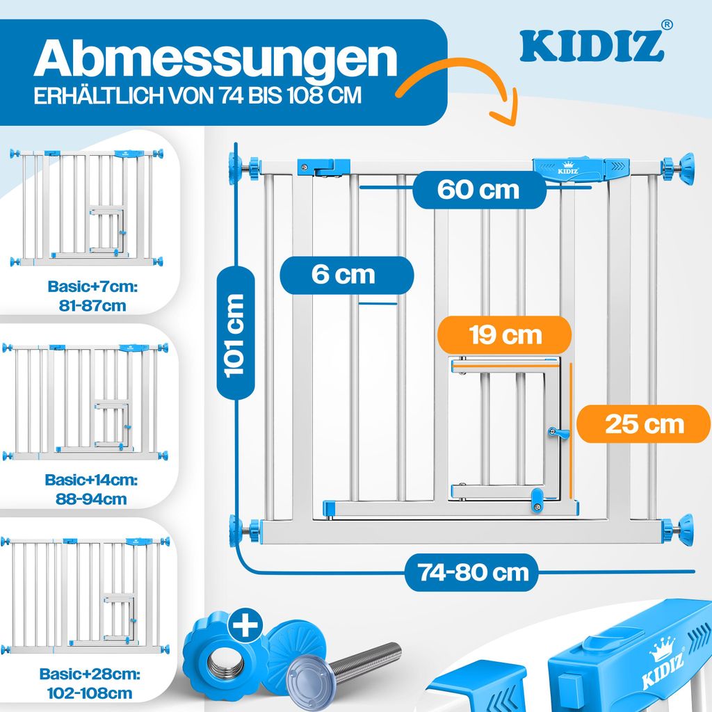 KIDIZ® Barrière de sécurité à clipser avec chatière, Image du produit 