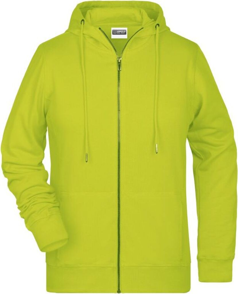 Sweat-Jacke mit Kapuze und Reißverschluss acid-yellow, Gr. XS