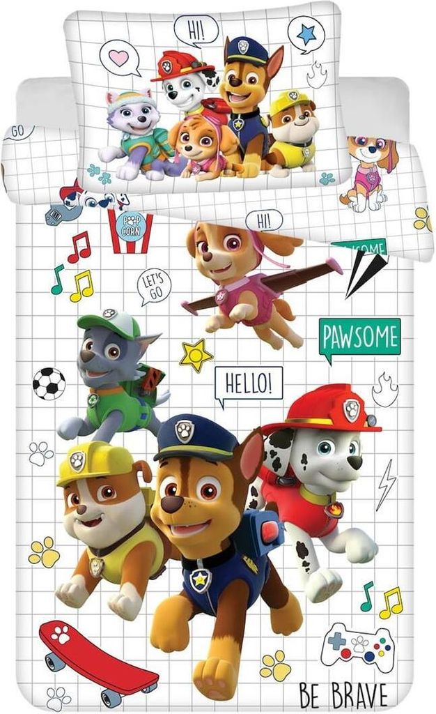 PAW Patrol Baby- Bettwäsche "Hello, Be Brave" , 100x135cm