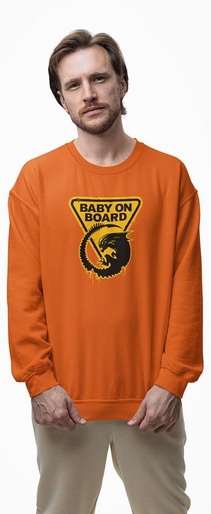 D&B Design Uni Pullover SWMO00007 Baby On Board Orange-Größe S