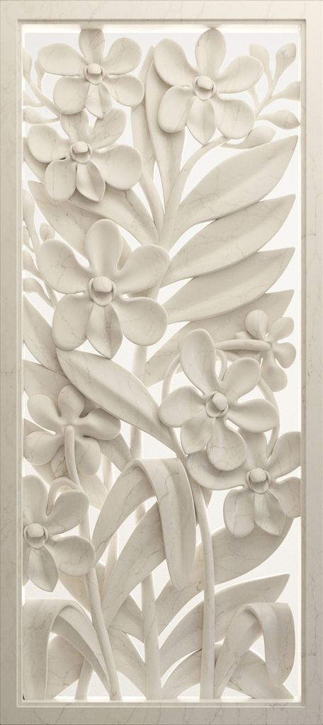 Sanders & Sanders Poster Blumen Crême-Weiß - 600851 - 90 x 202 cm