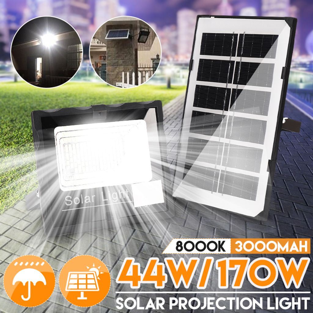 170LED Solar-Sicherheitsleuchte für den Außenbereich, Solar LED leuchte mit Fernbedienung, IP67 Wasserdichte Flutlichtleuchte Solarlampen für Au...