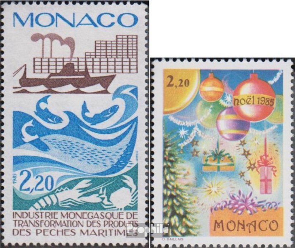 Briefmarken Monaco 1985 Mi 1720,1721 (kompl.Ausg.) postfrisch Industrie und Technik