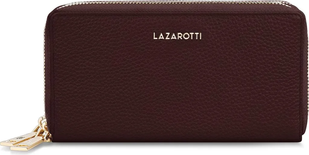 Lazarotti Portafoglio Grande Bologna Pelle RFID Burgundy Marrone