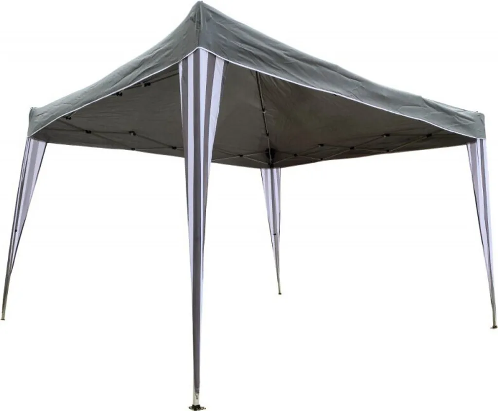 Pavillon pliable 4iQ Tente de jardin 3x3m Gris Idéal pour Extérieur