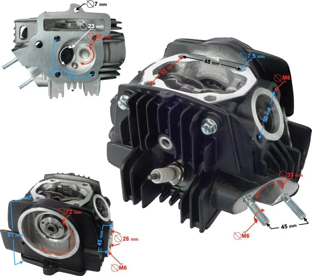 Culasse de Rechange 130cc 154FMI pour Réparation Moteur Cyclomoteur