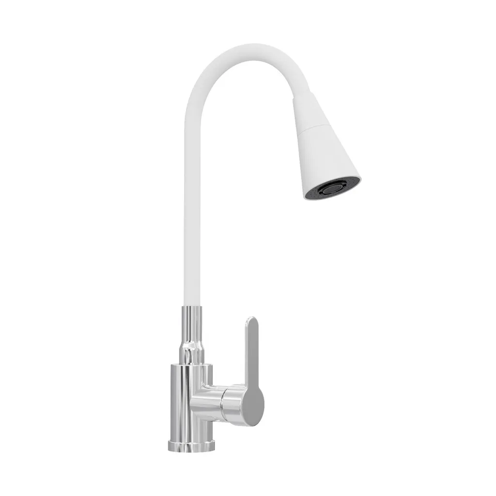 Rubinetto Cucina Flessibile Bianco 2 Getti | Facile da Pulire 10906