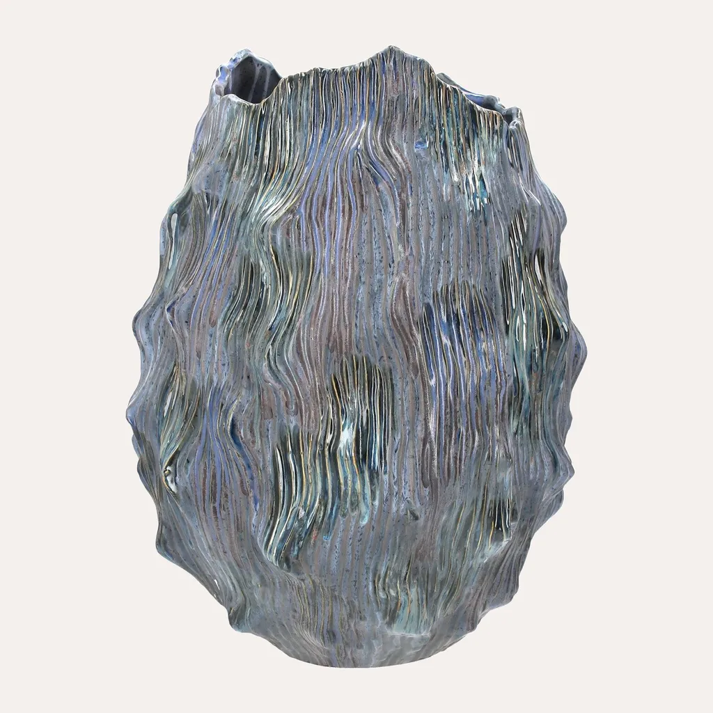Vase turquoise en céramique pour centre de table - Décoration Intérieure