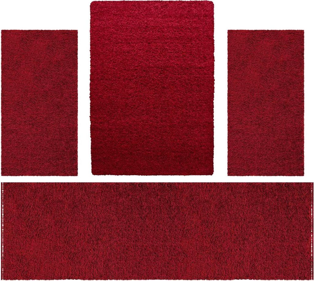 Villa Möbel Lifiva Teppich-Set Rot - 4-teiliges Set für Ihr Zuhause, Grösse:1 x 160x230 cm + 2 x 80x150 cm + 1 x 80x250 cm