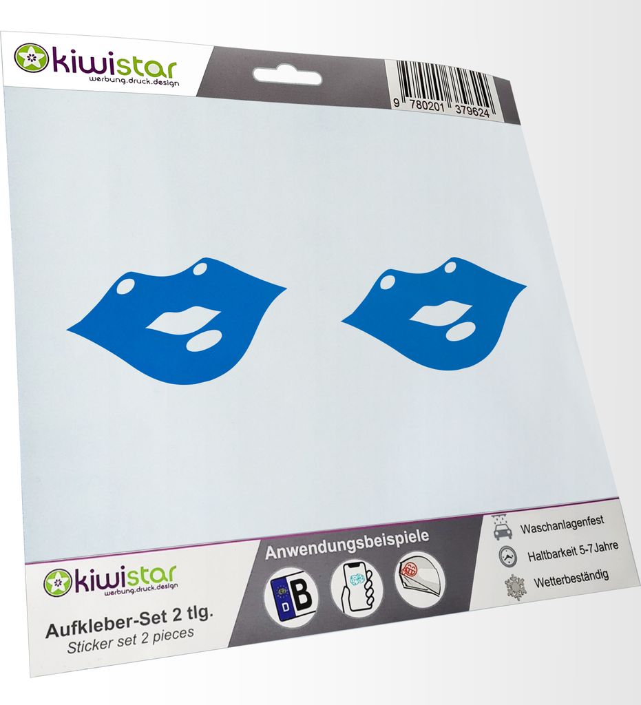 Kiwistar - 2x Kennzeichenaufkleber - blau - 21 mm Karnickel - Kaninchen - Rammeln Aufkleber für Auto, Laptop, Fahrrad, LKW, Motorrad Mehrfarbig JD...