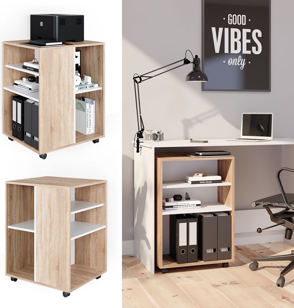 Vicco Kontener na rolki , 59 x 53 cm, Sonoma/Biały Zdjęcie produktu 2