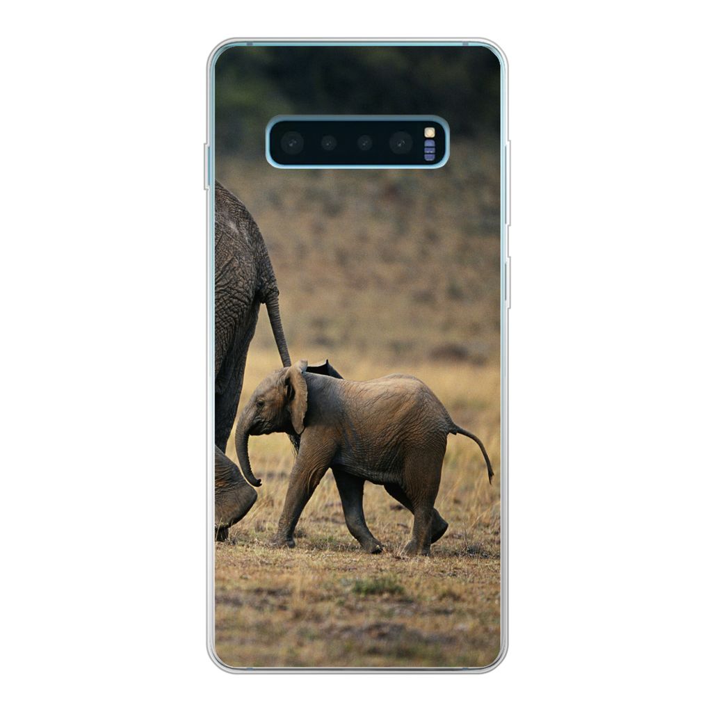 MuchoWow Handyhülle Schutzhülle Hülle für Samsung Galaxy S10 Lite Elefant - Tiere - Savanne - Natur Silikon Softcase Handy Hülle - Schutz
