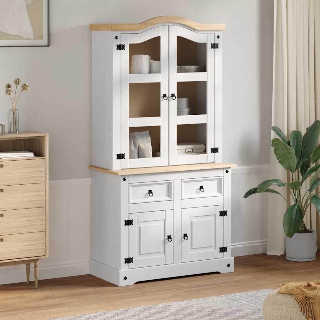 "Schlussverkauf" Sideboard 1 PC - Anrichte/Kommode - Max. Gewicht: 120 kg - Weiß 100x48,5x179 cm Massives Kiefernholz C6870