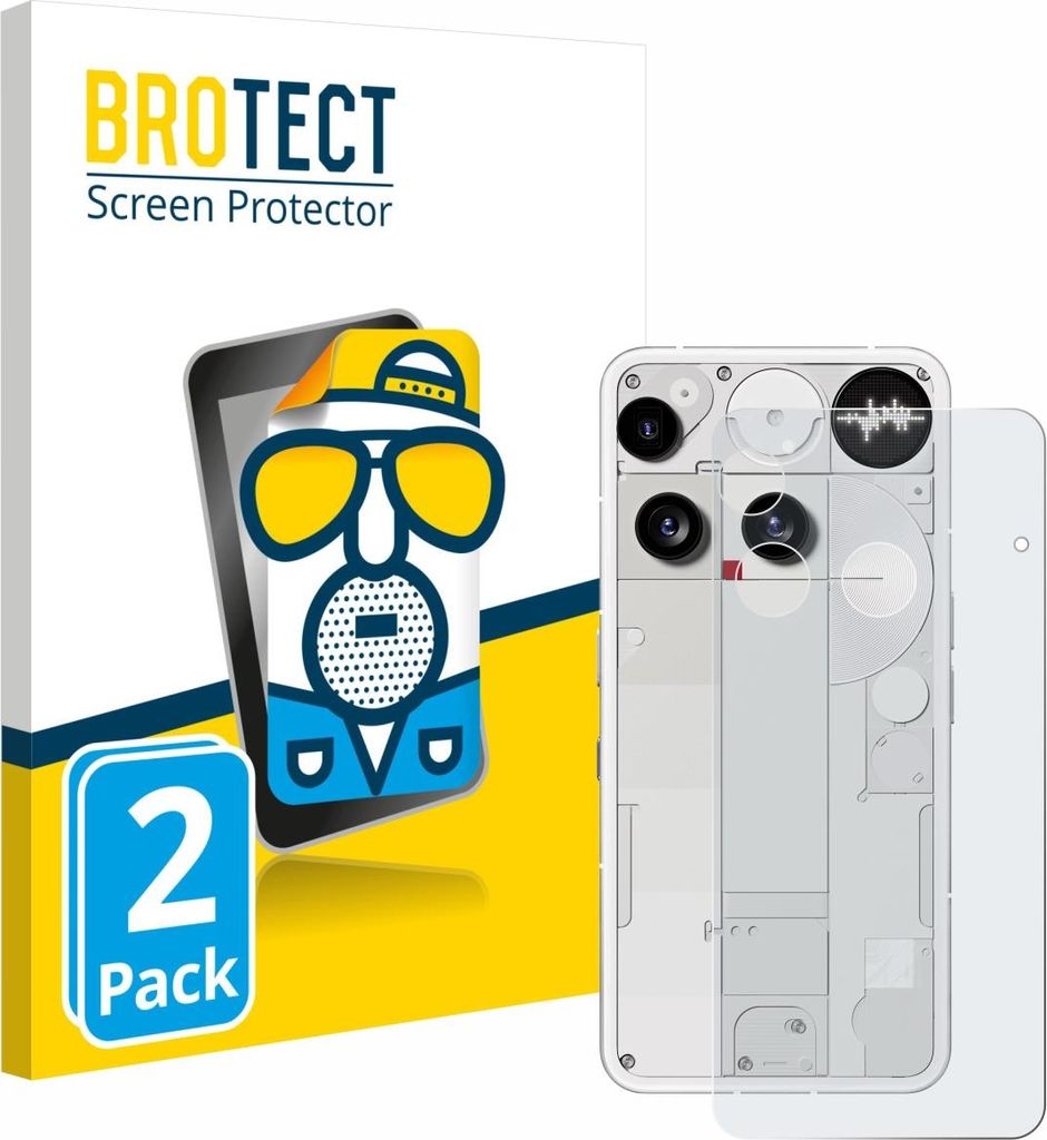 2x BROTECT Schutzfolie für Nothing Phone (3) (Rückseite) Displayschutz Displayschutzfolie Folie Matt Entspiegelungsfolie