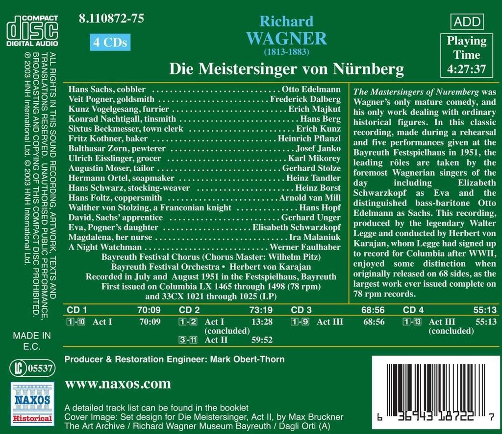 Karajan/Edelmann/Dalberg: Meistersinger Von Nürnberg