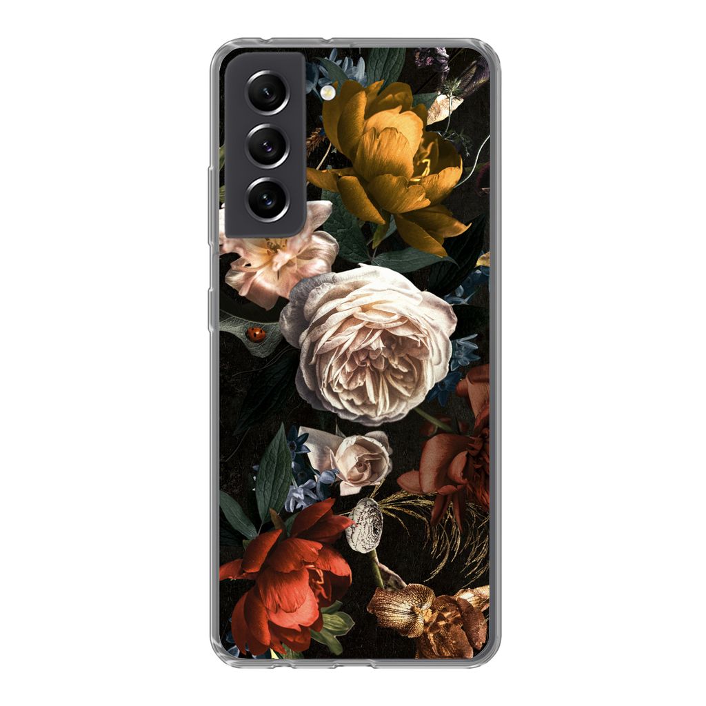 MuchoWow Handyhülle Schutzhülle Hülle für Samsung Galaxy S21 FE Blumen - Natur - Muster Silikon Softcase Handy Hülle - Mobiltelefonhülle