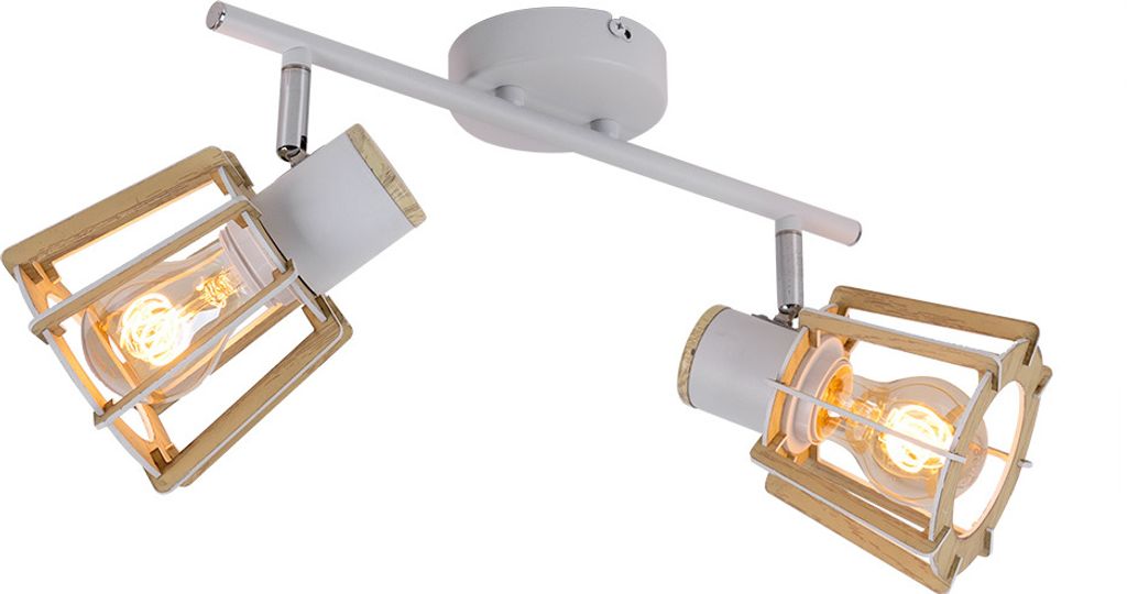 GLOBO 54023-2, Weiß, Holz, Metall, IP20, I, E27, LED