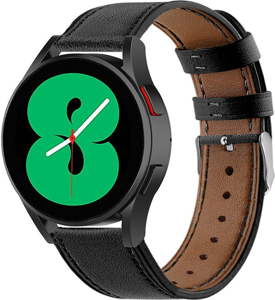 Strap-it Samsung Galaxy Watch 4 - 44mm Lederarmband (eng Schwarz)