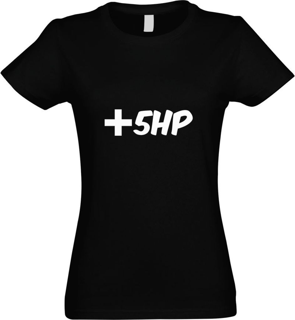 Kiwistar - T-Shirt tailliert - Damen - schwarz - Plus 5 HP - Livepoints - mit Motiv Bedruckt - Funshirt Design - Sport - Freizeit - Damen - XL