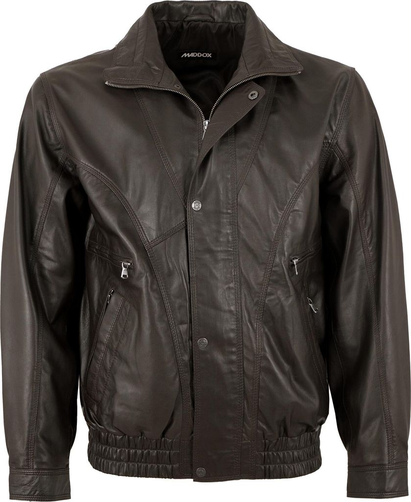 MADDOX - Herren Lederjacke Blouson Lammnappa dunkelbraun : 58