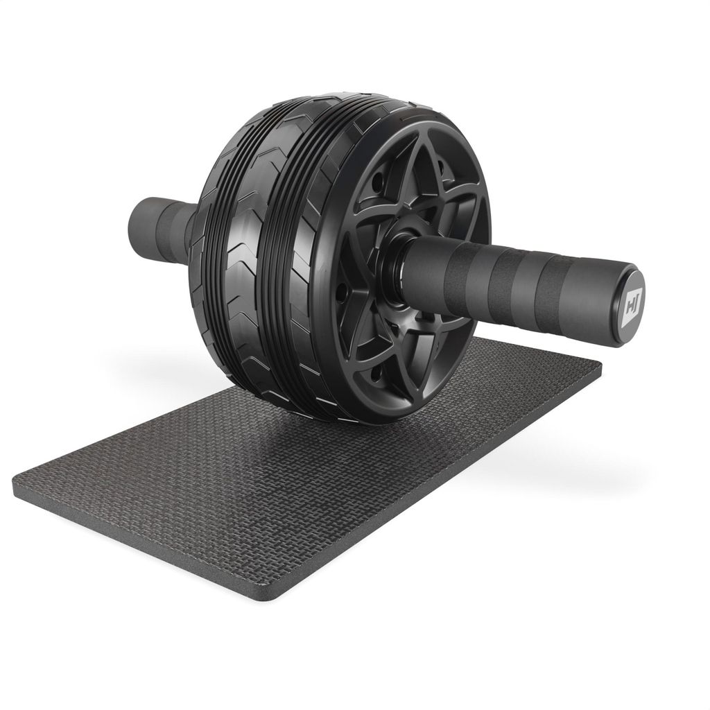 Hop-Sport AB Roller mit rutschfesten Griffen & Kniematte, AB Wheel & AB Roller Bauchtrainer - ideal für Zuhause, Bauchroller für Core-Training-sc...