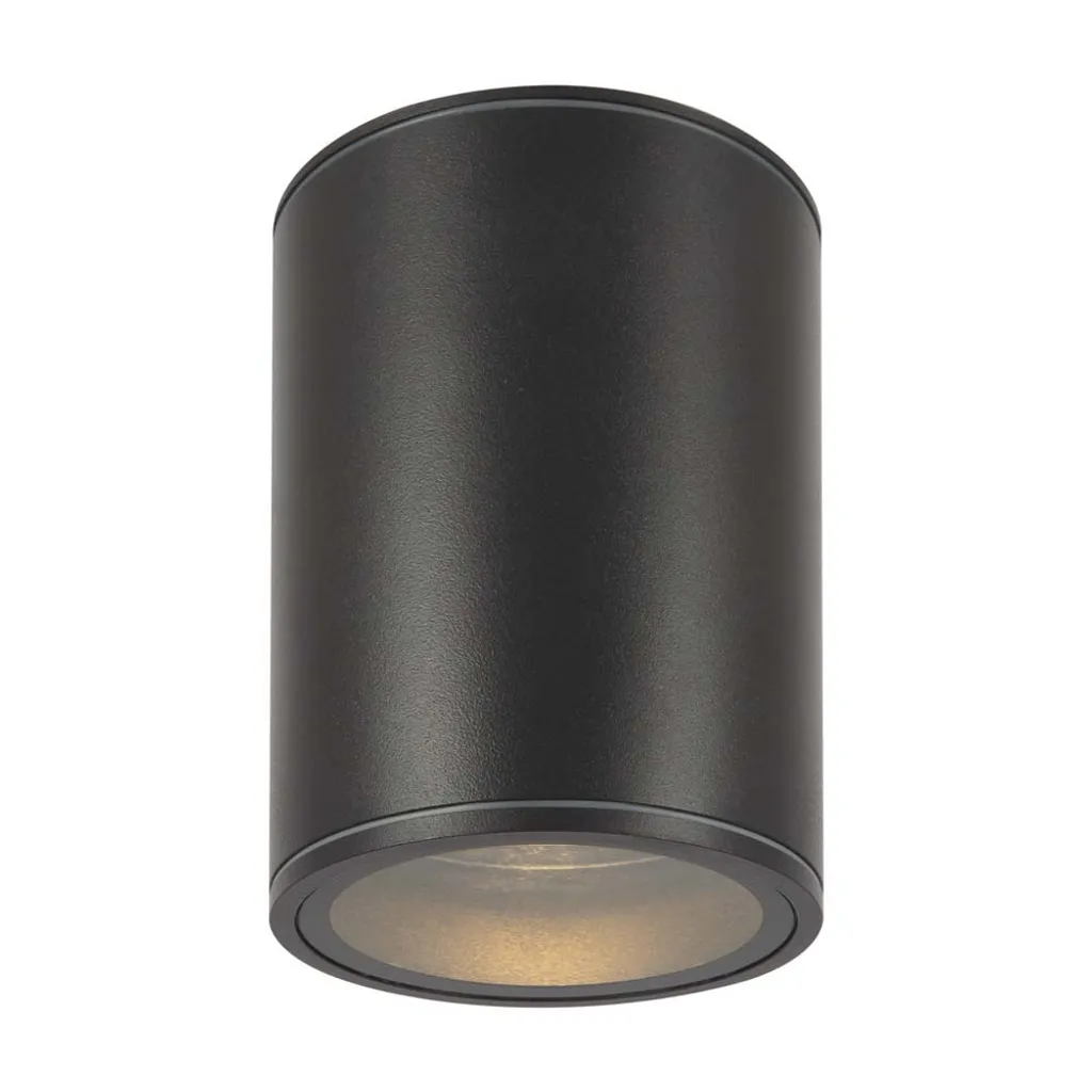 Plafonnier LED en métal graphite H 11,5 cm au design moderne et épuré