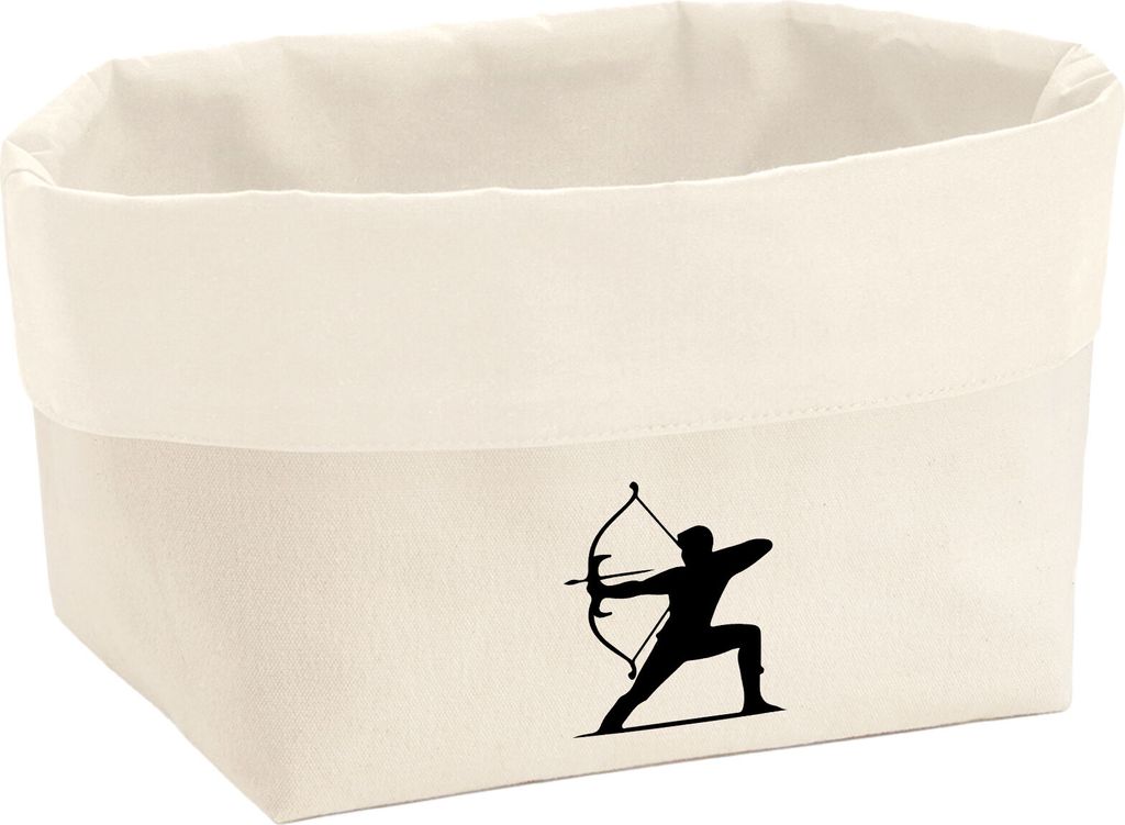 Huuraa Organizer Bogenschießen Silhouette 3 Liter Medium Canvas Baumwolle Utensilo Geschenkidee