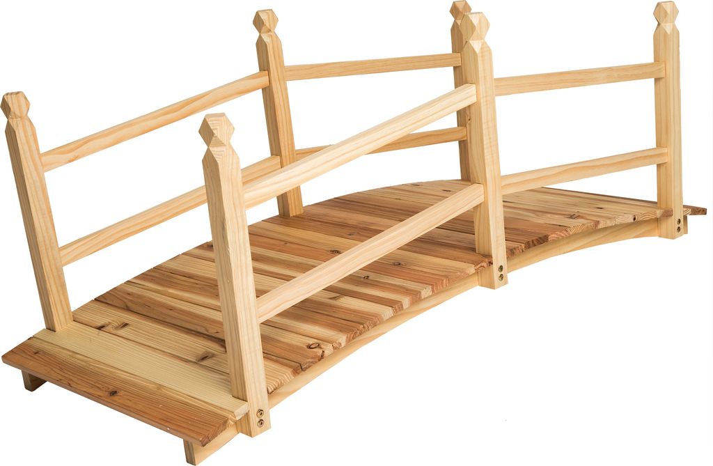 Drevený záhradný mostík 137 cm dlhý - hnedý Obrázok produktu 4