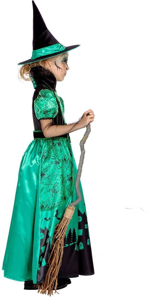 NET TOYS Hexenkostüm Für Kinder – Inkl. Kleid & Hut, Größe S (4-6 Jahre), Aus Polyester, Für Karneval & Halloween