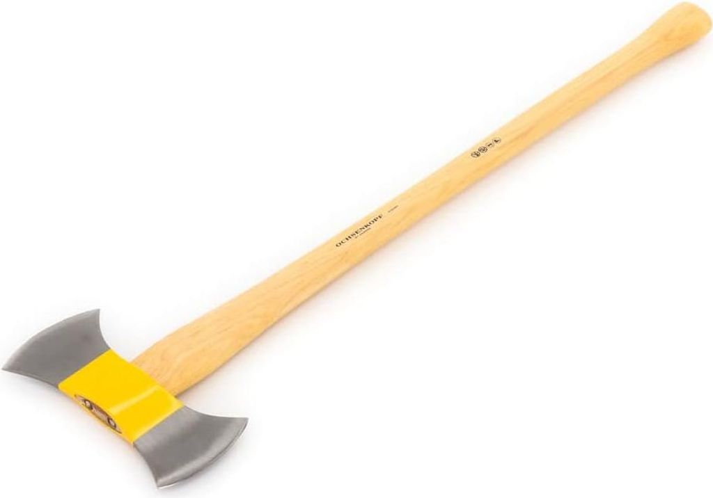 Doppelte ILTIS -Axt mit Hickory-Holzgriff - 900 mm lang - Polierte Schneide für effizienten Einsatz