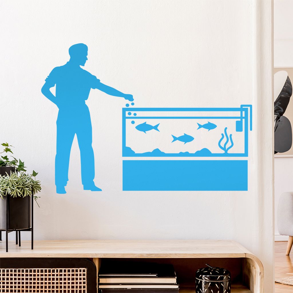Aquaristik Fische Aquariums Wandtattoo Wandaufkleber Wall Sticker - Dekoration, Küche, Wohnzimmer, Schlafzimmer, Badezimmer