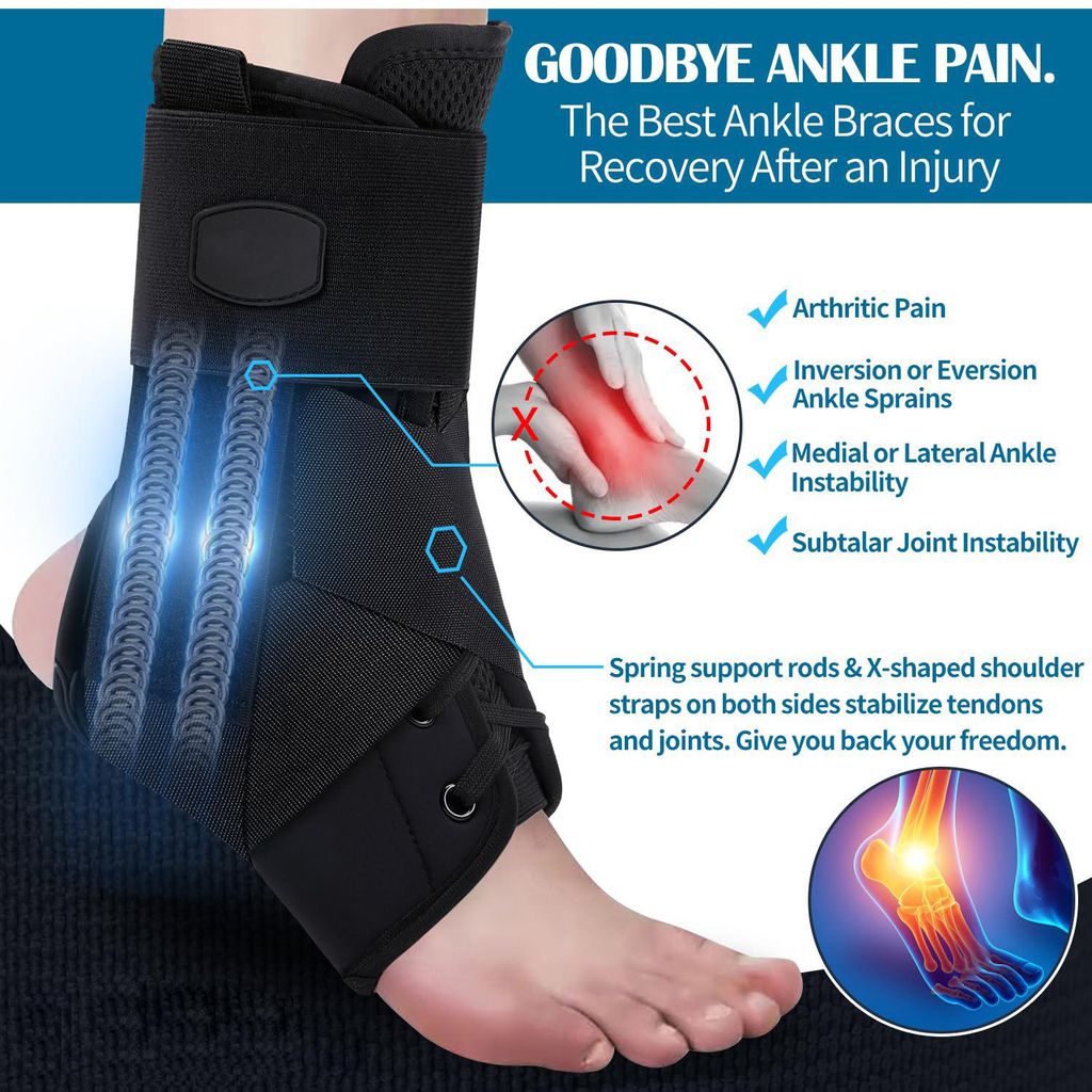 Knöchelbandage Knöchelbandage Schnürbar Verstellbare Stütze für Laufen Basketball XL