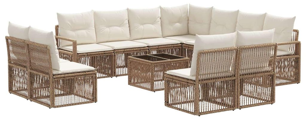Gartensofa-set 12 pcs Beige Poly-Rattan