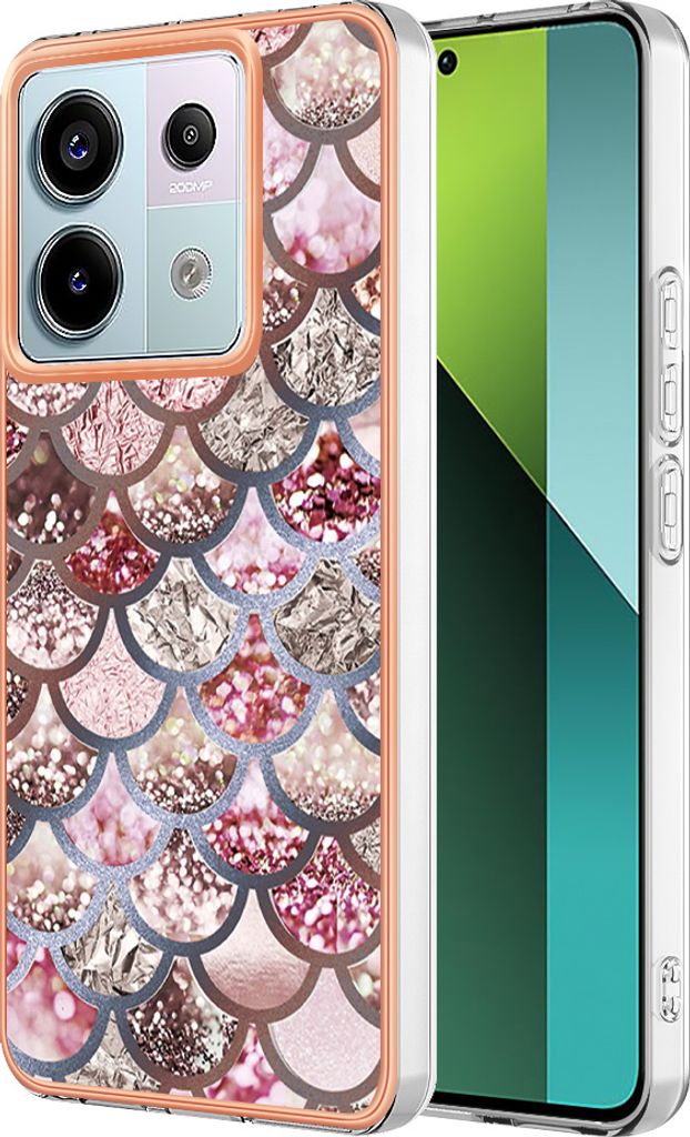 Hülle für Xiaomi Redmi Note 13 Pro 5G Muster TPU Silikon Stoßdämpfer Bumper Schutzhülle Kaffee