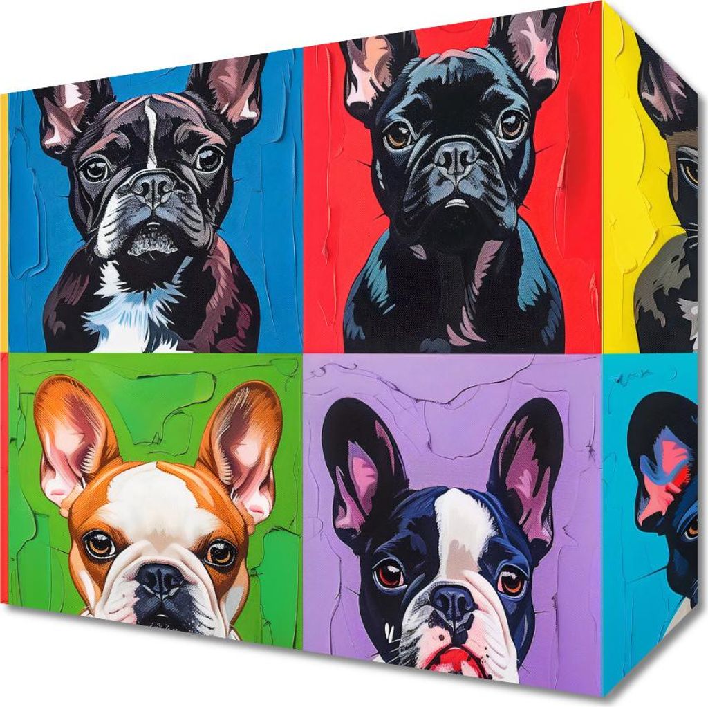 Bild 20x20cm Französische Bulldoggen
