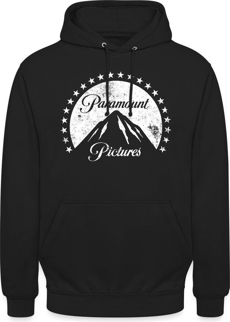 Spreadshirt Paramount Pictures Weißes Logo Im Vintage-Stil Uni Hoodie, 3XL, Schwarz